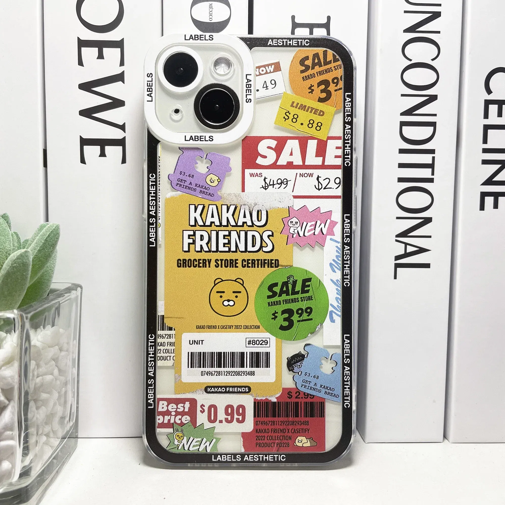 Color: Gold, Material: PC - Mix Labels Aesthetic Stickers Collage Phone Case For iPhone 16 15 14 13 12 11 Pro Max Mini XS X XR SE 7 8 Plus Clear Soft Cover