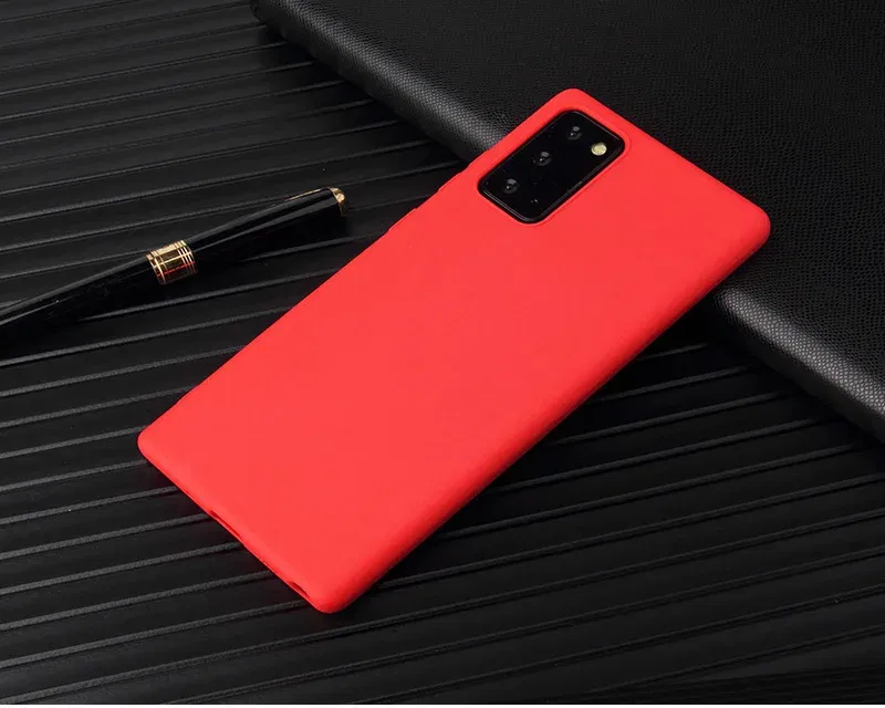 Color: Red, Material: Acrylic - Matte Case For Samsung Galaxy A51 A71 S20 Ultra S10 Plus A01 A31 A81 A91 A10 A20 A30 A40 A50 A70 Solid Color Silicone Cover