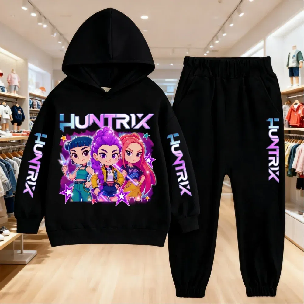 Color: Red, Kid Size: 16 - 2025 KPop Demon Hunters Kids Hoodie Set Boys Teen Girls Hoody Sweatshirts With Pants Tracksuit Children's Autumn Clothing 2pcs