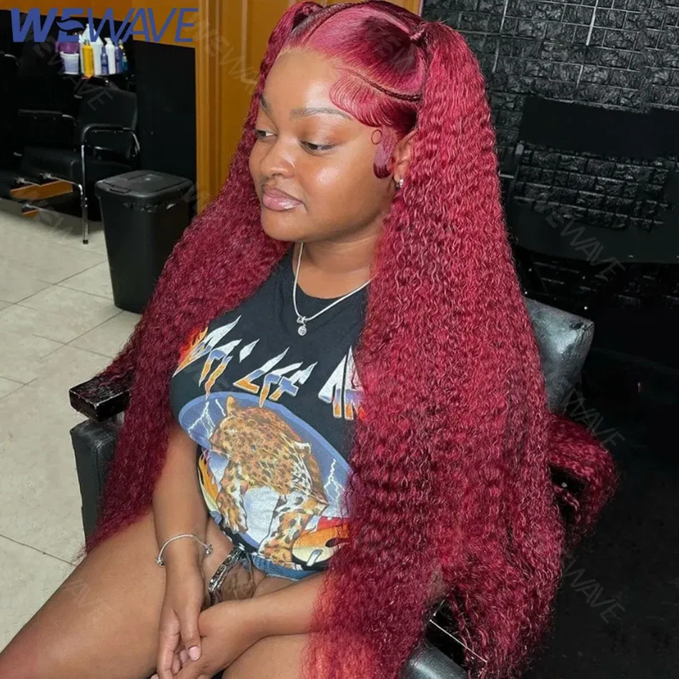 Color: T1B/613, Ships From: CHINA, Stretched Length: 28inches, Density: 180% - Red Curly Wigs 99J Burgundy 13X6 Hd Lace Frontal Human Hair Wig Colored Deep Wave Frontal Wig 13X4 Red Lace Front Human Hair Wig