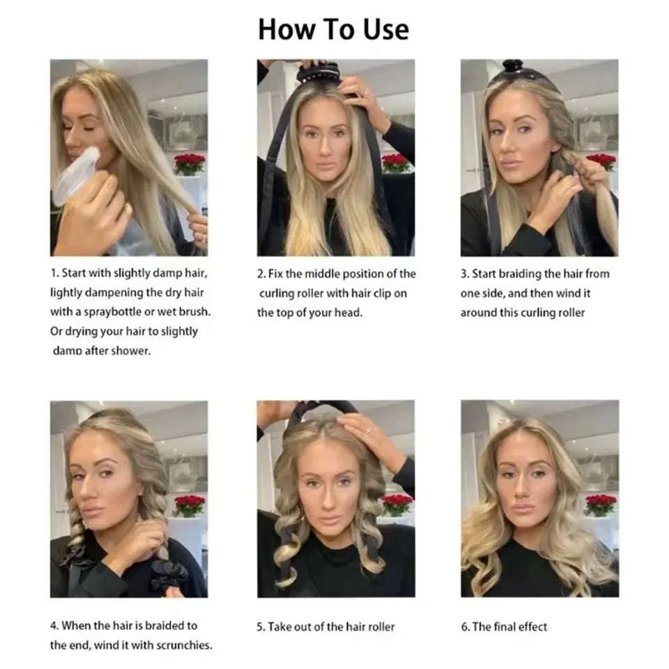 Color: Pink - 1pc Women Unheated Curling Stick Unheated Curling Head Sleeping Foam Sponge Curler Convenient Practical DIY Hair Tool Accessorie