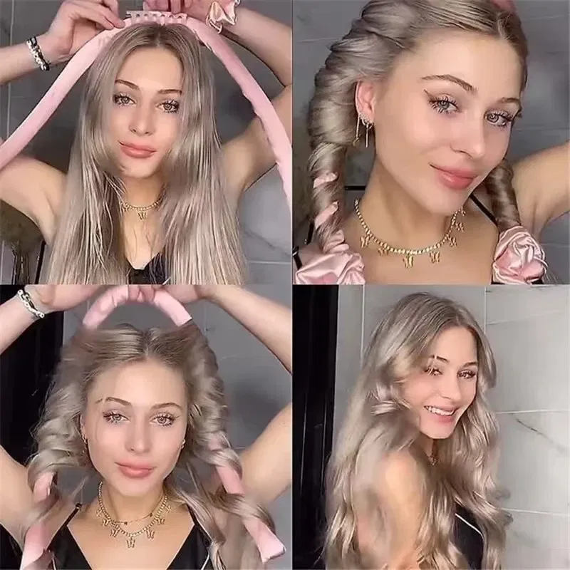 Color: Pink - 1pc Women Unheated Curling Stick Unheated Curling Head Sleeping Foam Sponge Curler Convenient Practical DIY Hair Tool Accessorie