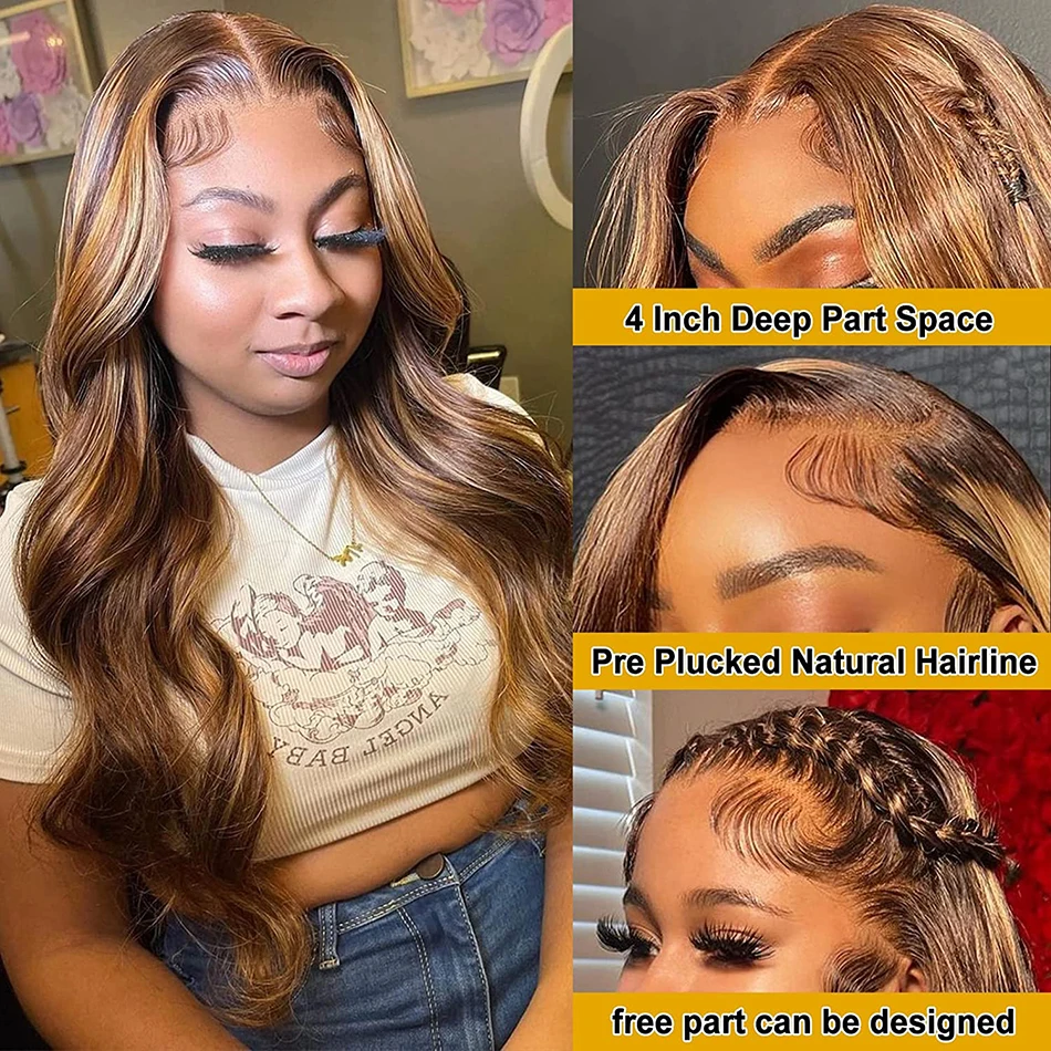 Stretched Length: 28inches, Hair Color: #14, Density: 180%, Ships From: CHINA - Highlight Wig Human Hair Blonde Body Wave 13X6 Hd Lace Frontal Wigs Hd Lace Wig 13X6 Human Hair 13X4 Lace Front Human Hair Wig
