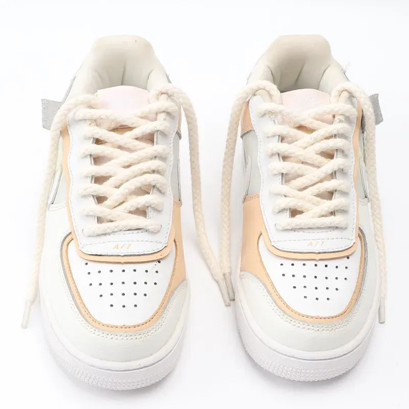 Color: Gold, Length: 100cm, Ships From: CHINA - 1Pair Linen Cotton Sneakers Laces for Shoes 8mm Bold Round Shoelaces Quality AF1 Shoe laces 100/120/140/160/180CM Shoestrings