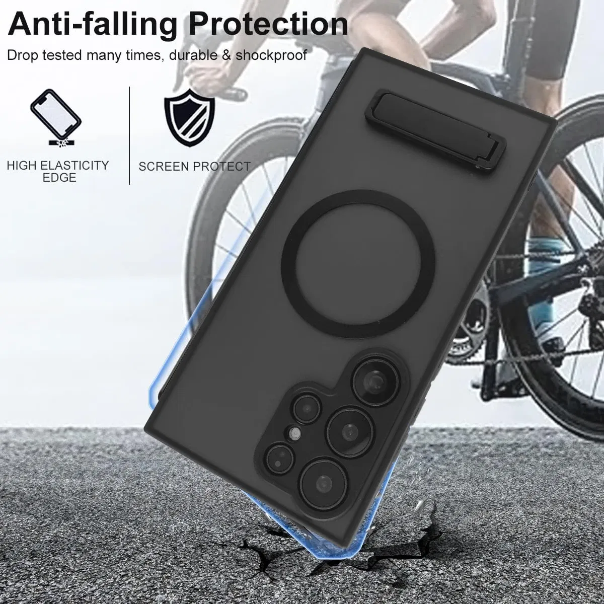 Color: Beige, Material: POLYESTER - UYUXIO Translucent Magnetic Mobile Phone Case with Kickstand for Samsung Galaxy S25 Ultra S24 S23 FE S22 Plus Slim Stand Cover