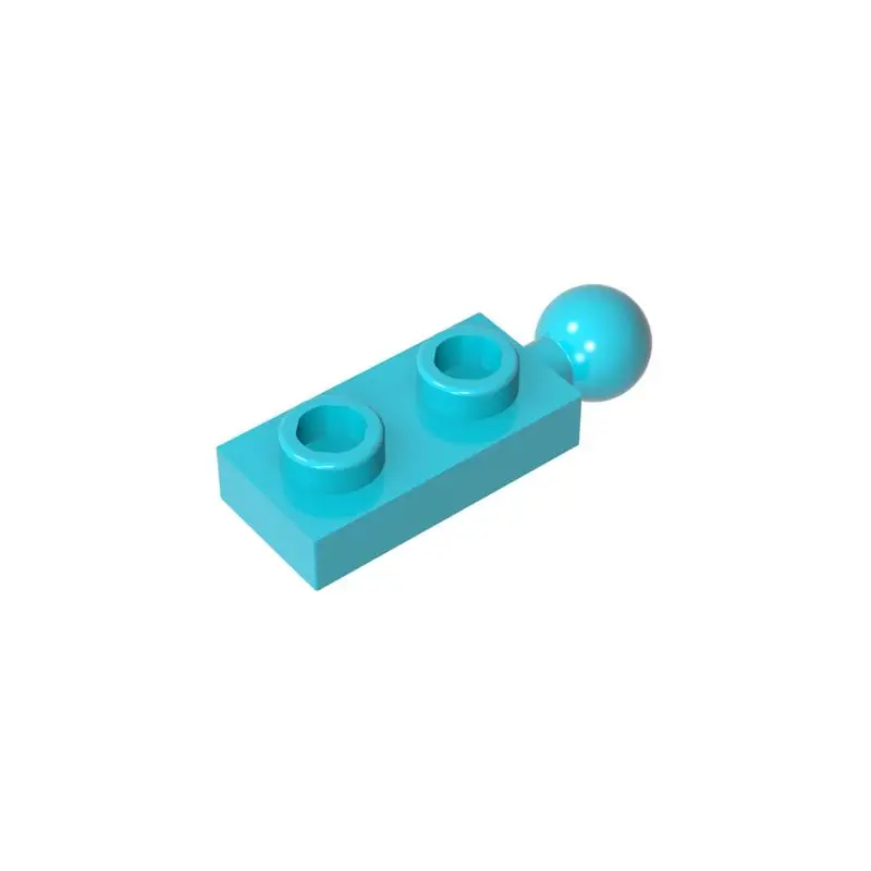 Color: Wood - Gobricks MOC Compatible Assembles Particles 22890 Plate Modified 1 x 2 with End Towball Building Blocks DIY High-Tech Spare Toys