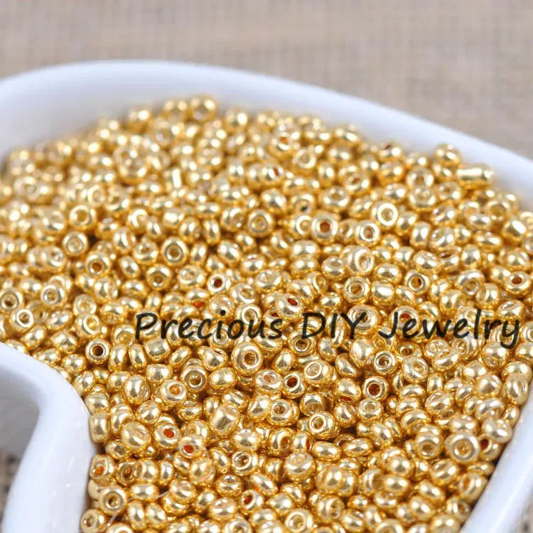 Color: Red, Item Diameter: 4mm - Gold and Silver Color 2mm 3mm 4mm Crystal Glass Spacer beads,Czech Seed Beads For Jewelry Handmade DIY BLUV03X