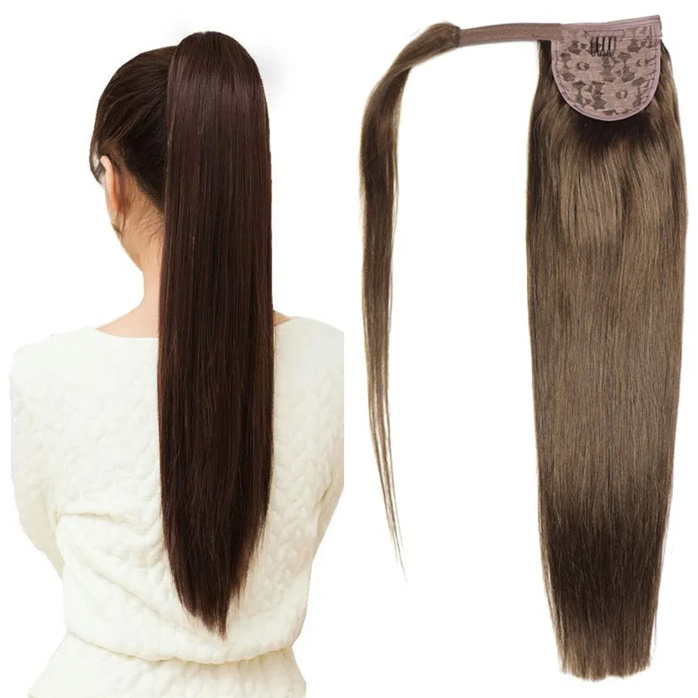 Color: P4/27, Life Span: 6 Months With Proper Care, Stretched Length: 22INCHES, Longest Hair Proportion: 35%-45% - ZZHAIR 100% Human Hair Extensions 16"-28" Machine Made Remy Magic Wrap Around Ponytail 60g-120g Clip In Horsetail Stragiht