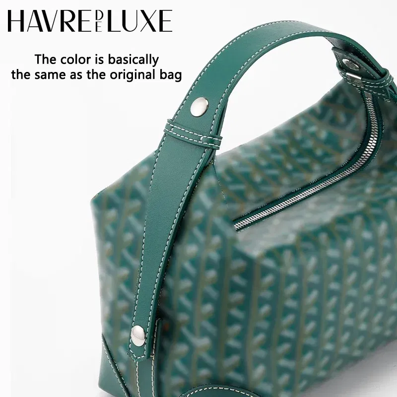 Color: Chocolate - Bag extended shoulder strap for Goyard Bowling 25 toiletries bag handle shoulder replacement strap bag modification accessories