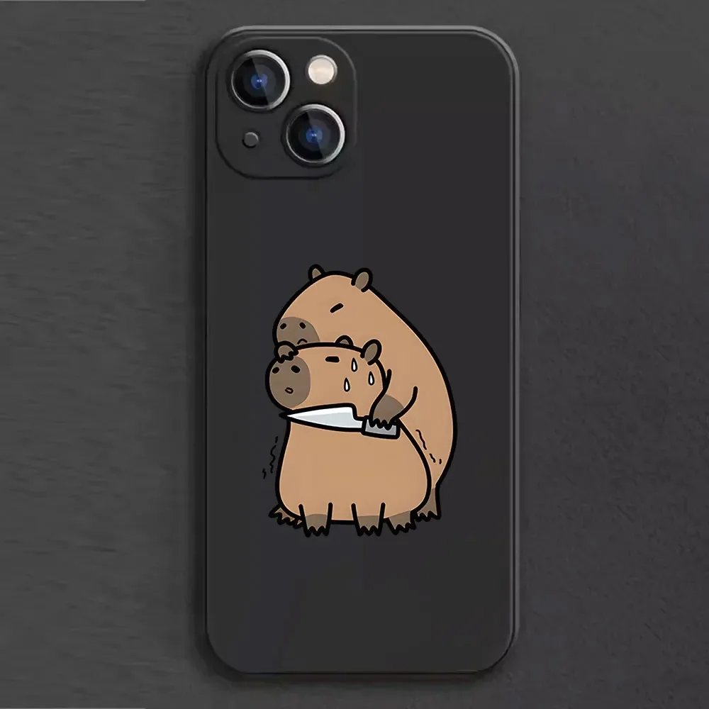 Color: Dark Grey, Material: Silicon - Cartoon Animal Capybara Phone Case For Samsung Galaxy S10 S20 S21 S22 S23 S24 FE Plus Ultra Note 20 Couple Paired Silicone Cover