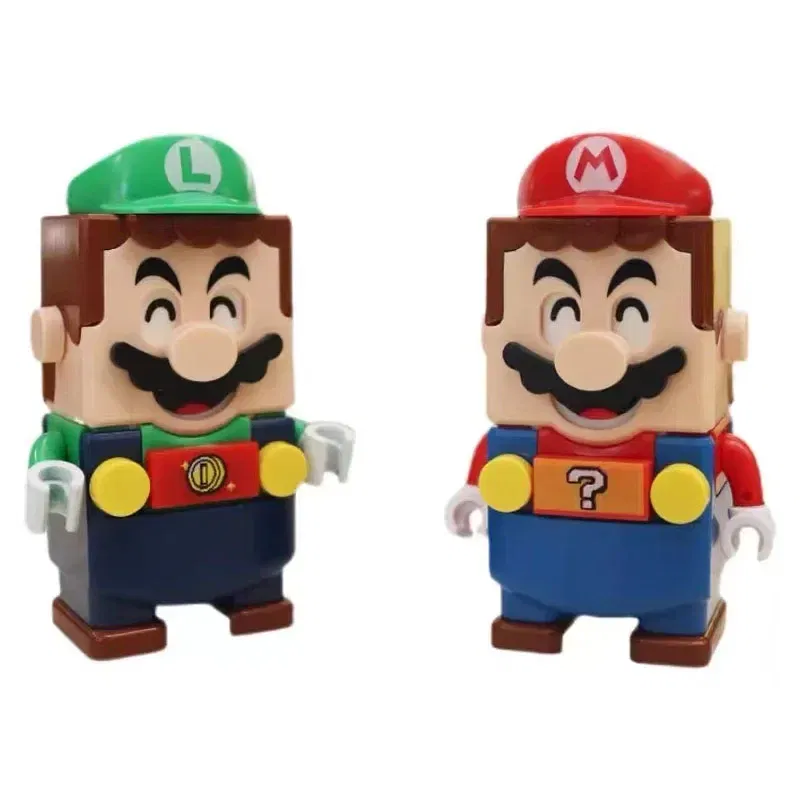 Color: Orange - New Super Mario Bros Blocks Luigi Mini Buliding Blocks Action Toy Figures Assembly Toys Dolls Children Birthday Gifts