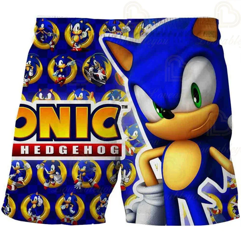 Color: black, Kid Size: 3T - New Anime Kids Sonic Shorts Fashion Boys Girls Clothes Harajuku Cute Baby Cartoon Casual Summer Boy Boy Beach Pants
