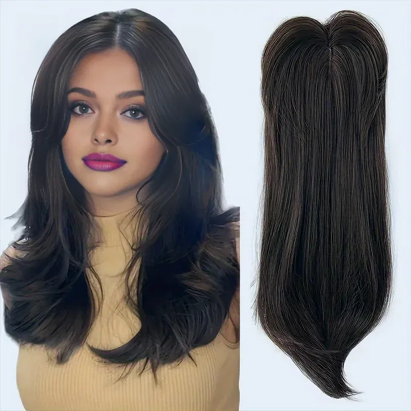 Color: #2, Stretched Length: 22inches - 22 inch top wig block hairpiece wig piece with clip ladies wig heat resistant fiber suitable for beginners daily wear