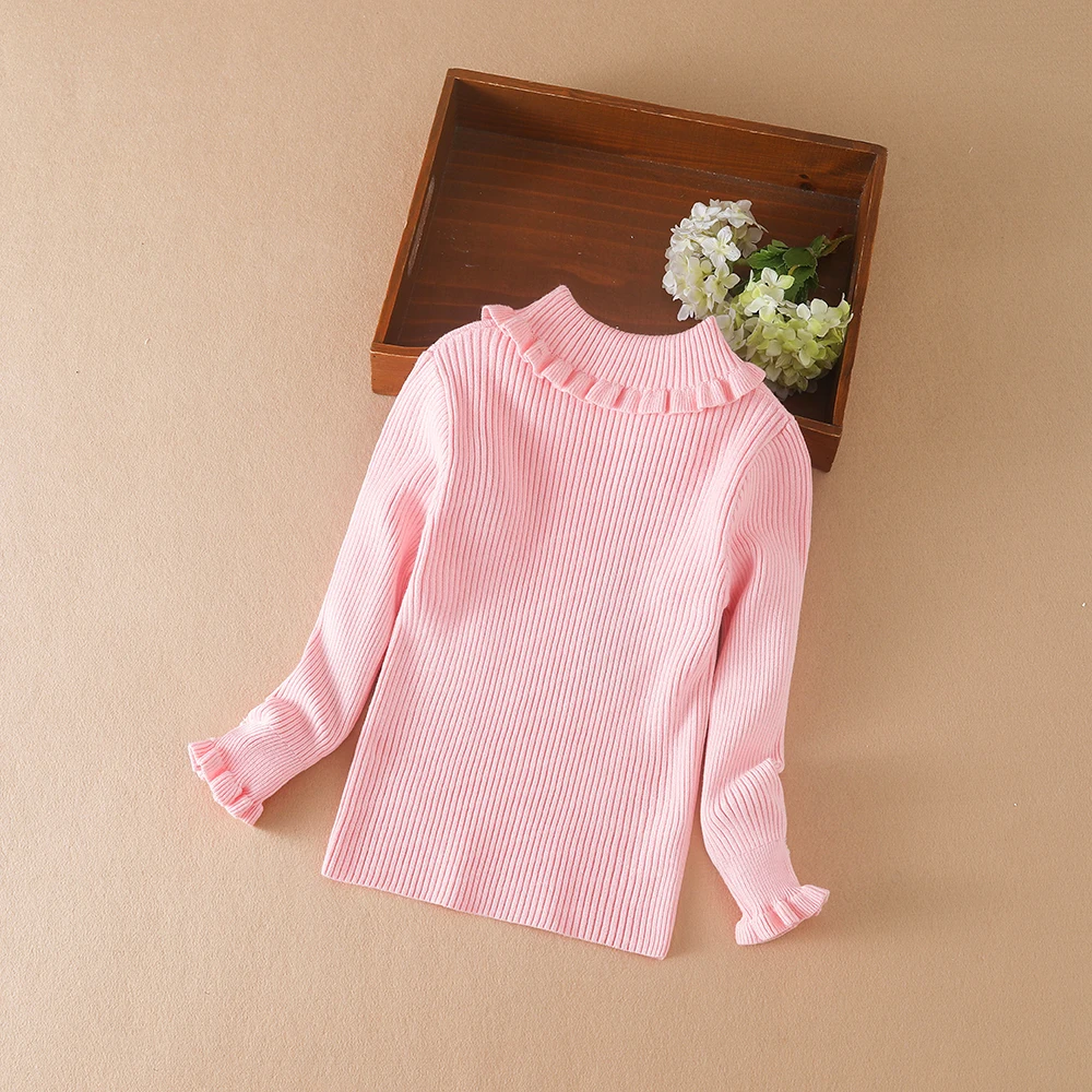 Color: black, Kid Size: 5T - Girls Sweater 2025 New Winter Children Clothes Kids Tops Warm Knitwear Kids Sweater Baby Girls Turtleneck Sweaters