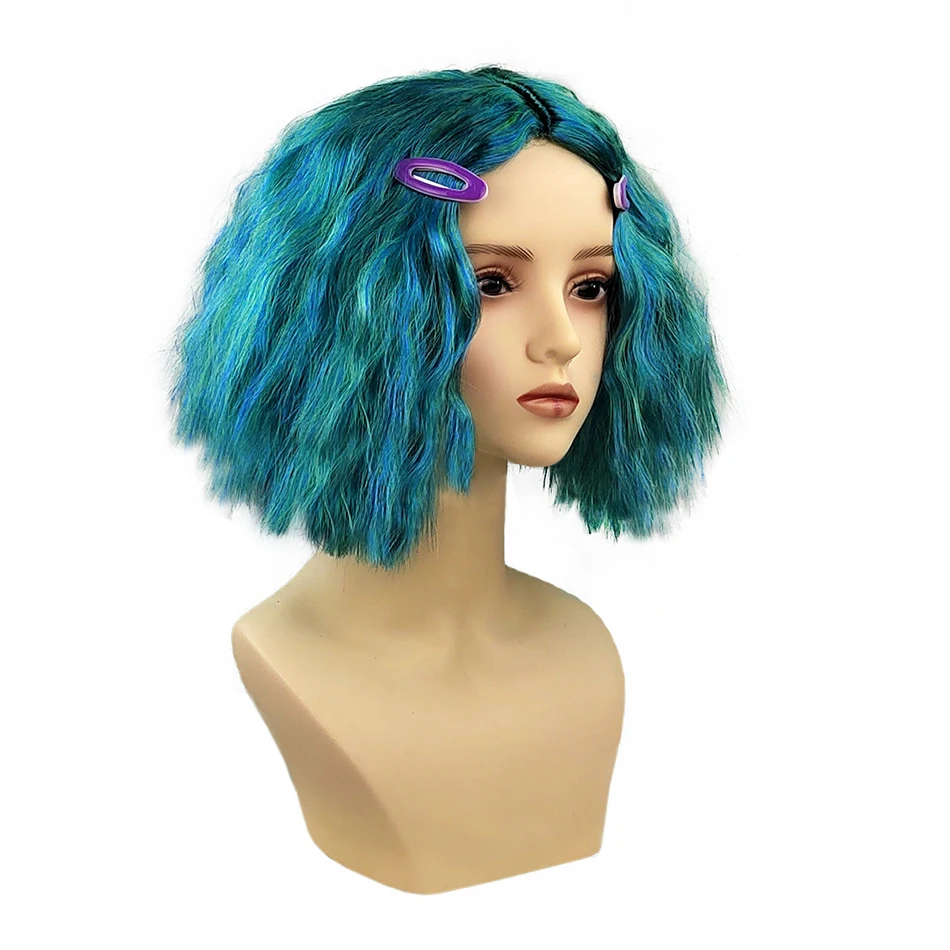 Color: Red - Exclusive Masquerade Joy Sadness Envy Disgust Multiple Styles Wig with Headpiece and Waterdrop Clips Elevate Your Costume Game