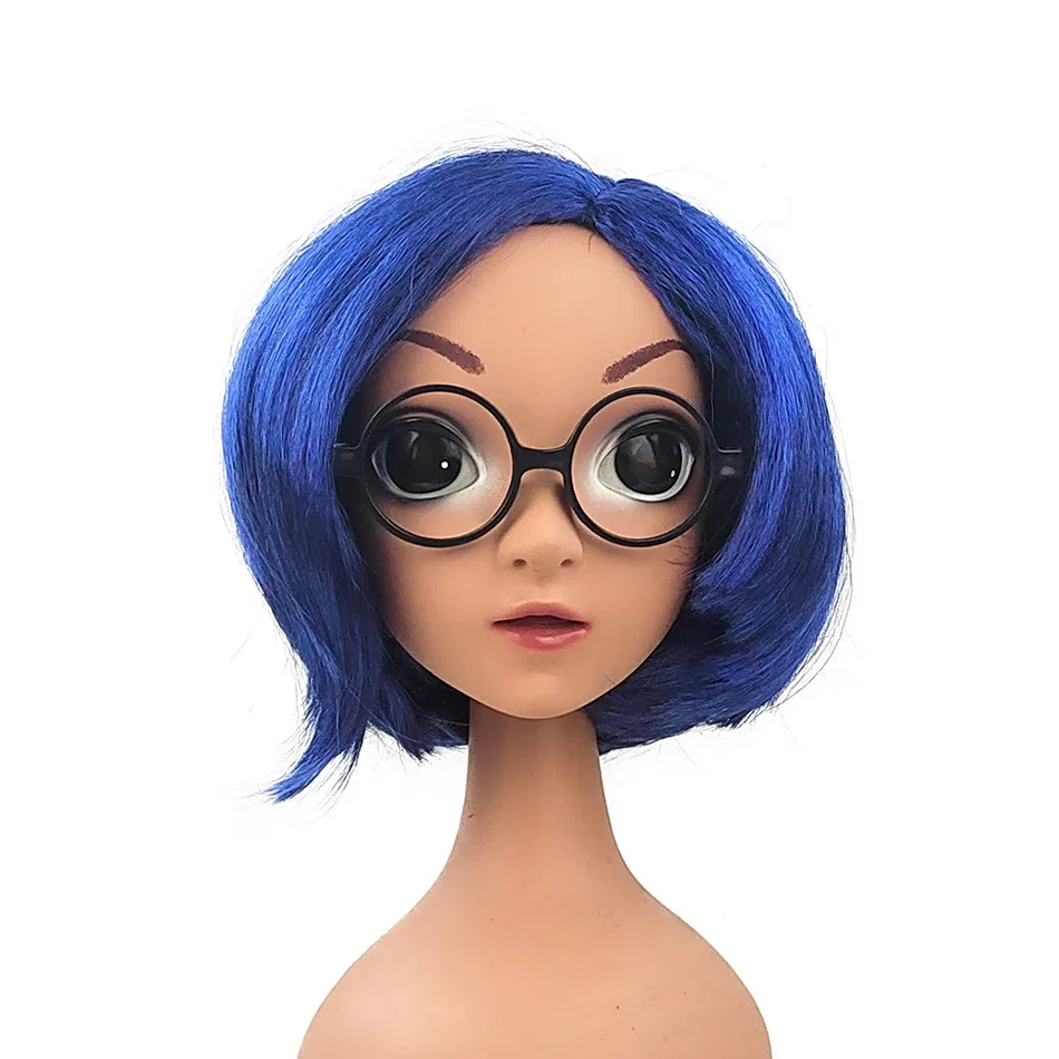 Color: Red - Exclusive Masquerade Joy Sadness Envy Disgust Multiple Styles Wig with Headpiece and Waterdrop Clips Elevate Your Costume Game