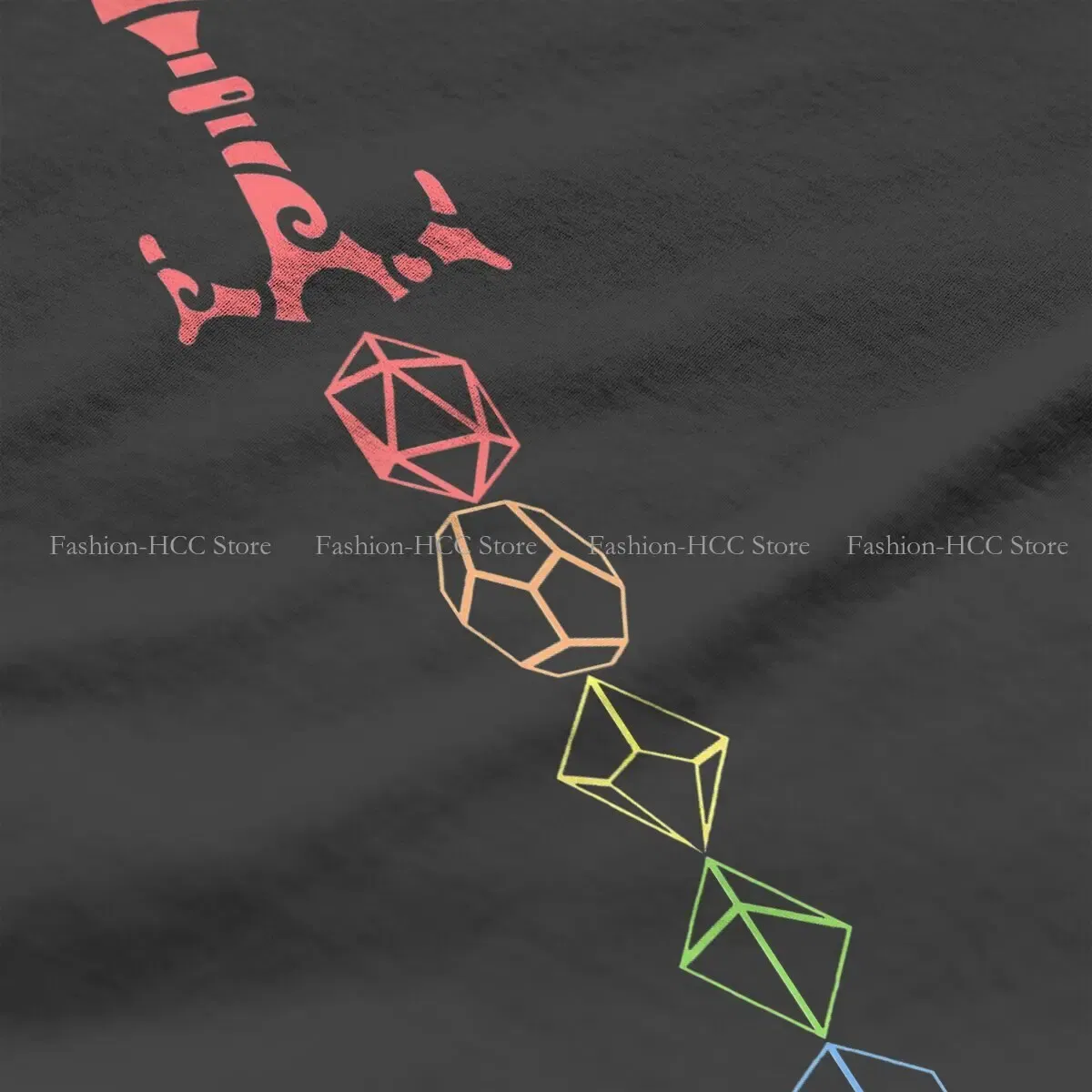 Color: black, Size: M - Rainbow Dice Sword Tabletop RPG Gaming Unique Polyester TShirt DND Game Top Quality Hip Hop Graphic T Shirt Stuff