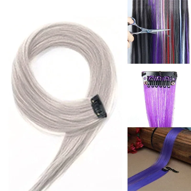 Color: Orange, Ships From: CHINA - Long Straight Hair Piece High Temperature Wire no Trace Matte Monochrome Fashion Wig for Women Girls