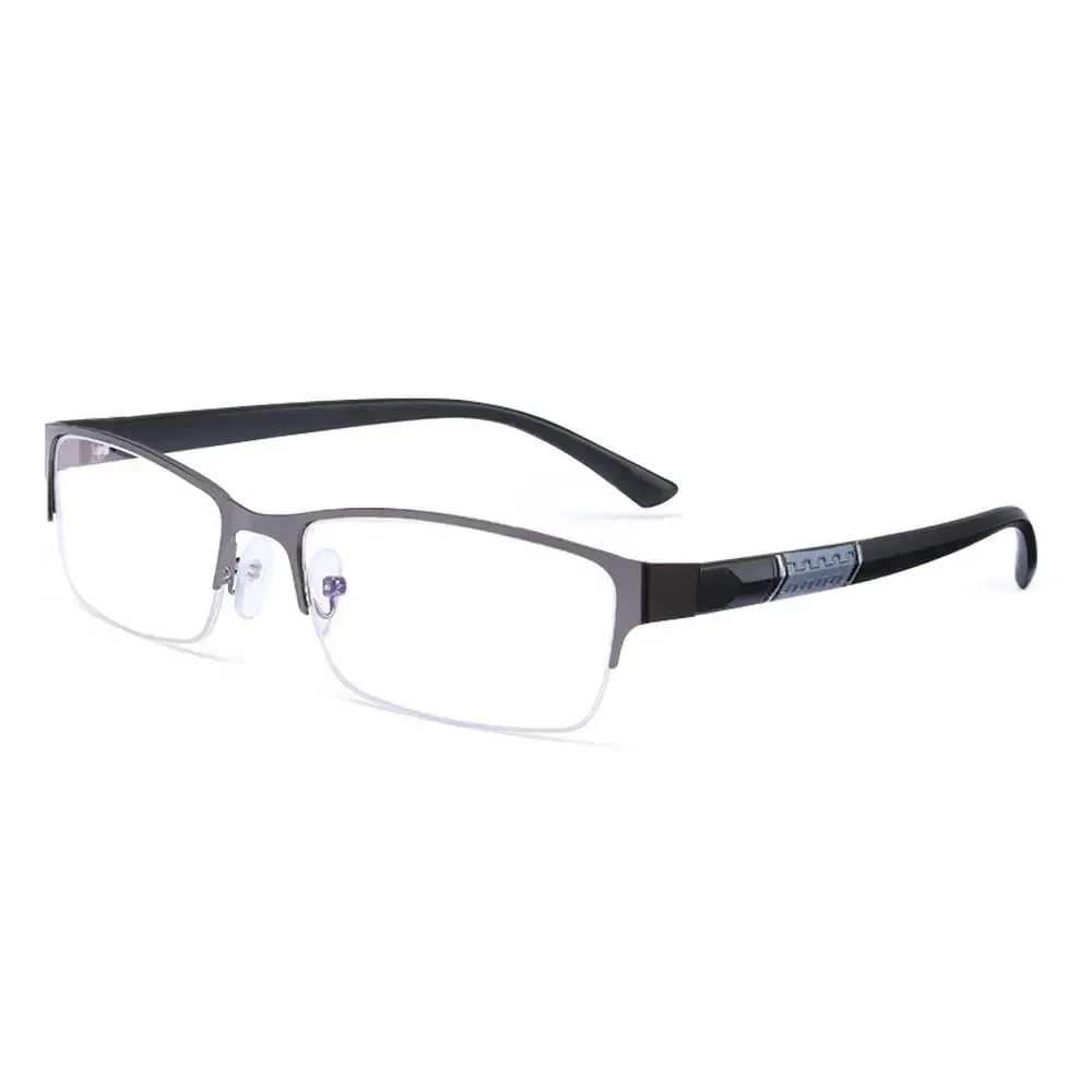 Frame Color: WHITE, Eye Prescription: +100 - Metal Anti-blue Light Reading Glasses Farsighted Eyeglasses Men Business Eyewear Diopter 0 +1.0 +1.5 +2.0 +2.5 +3.0 +3.5 +4.0