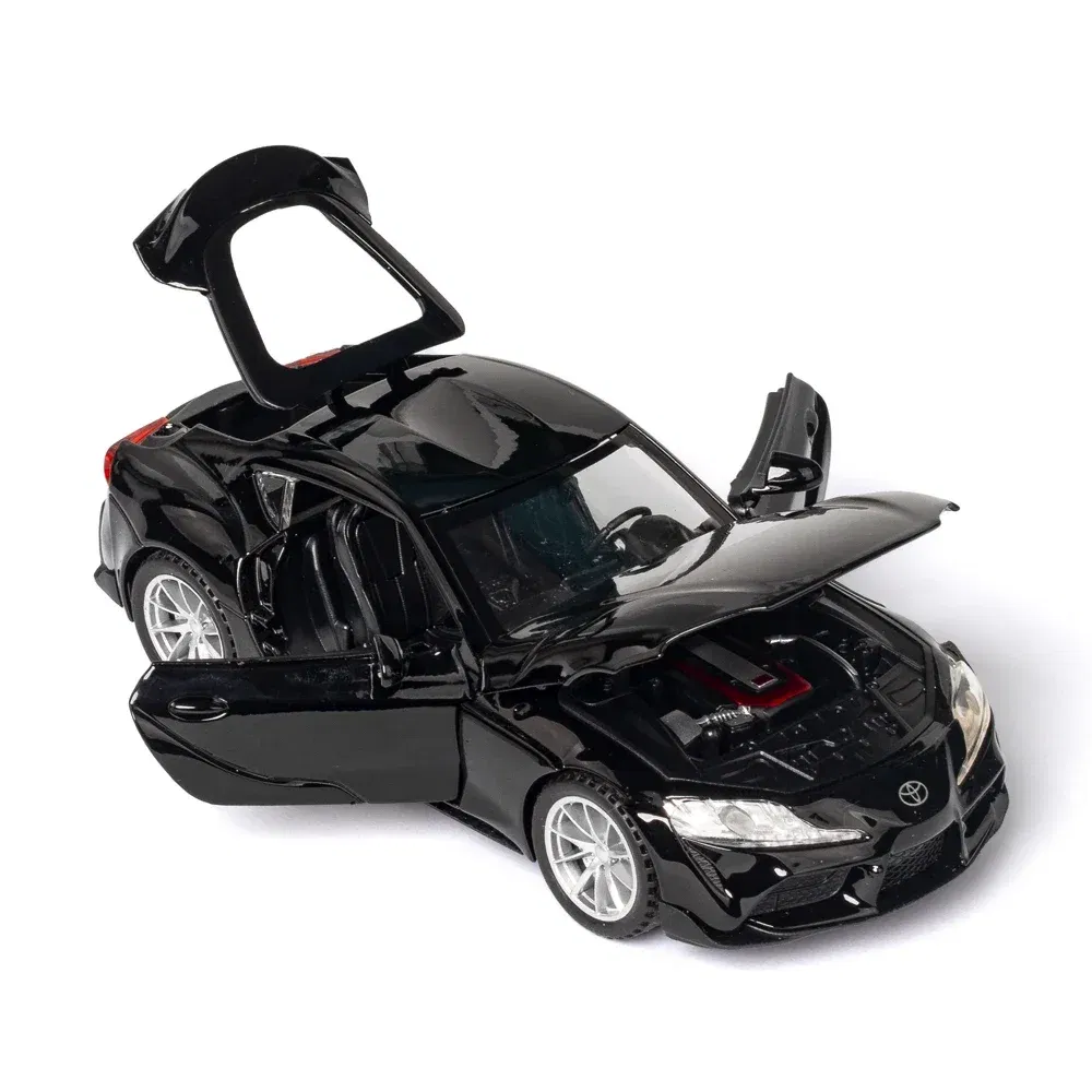 Color: green - 1:32 Toyota GR SUPRA Diecast Alloy Car Model High Simulation Metal Toy With Sound Light Pull Back For Kid Children Collection