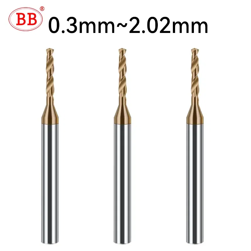 Hole Diameter: 12.2mm - BB 0.3~2.02mm Micro Drill Solid Carbide Bit Mini CNC Hole Making 3D Shank Diameter 4mm D4 Metal Steel Plastic 1PCS