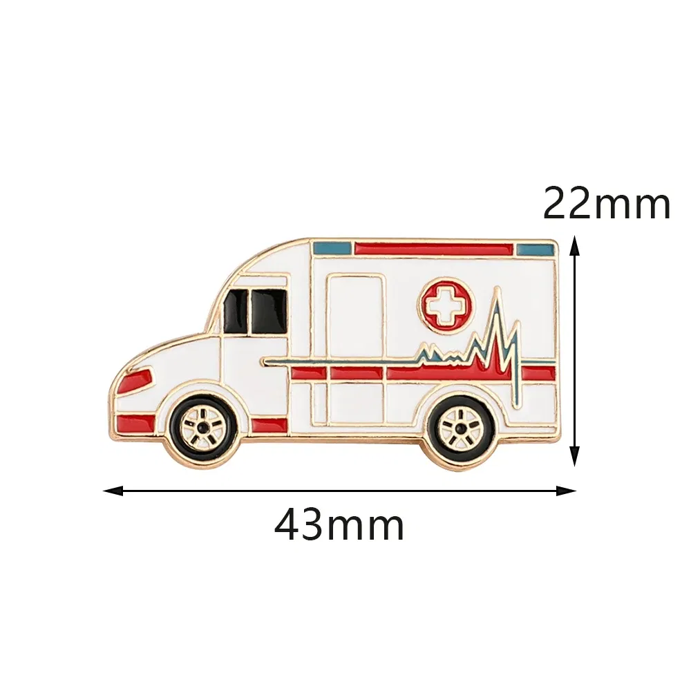 Hospital Red Cross Ambulance Pins Badges Brooches Lapel Enamel Pin Medical Doctor Nurse Medical School Graduation Gift jewelry