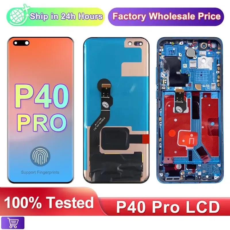 Color: AZURE, Ships From: CHINA - New 6.58"NEW P40 Pro Screen Replacement for huawei P40 Pro LCD display ELS-NX9 ELS-N04 Touch Screen Digital with Frame