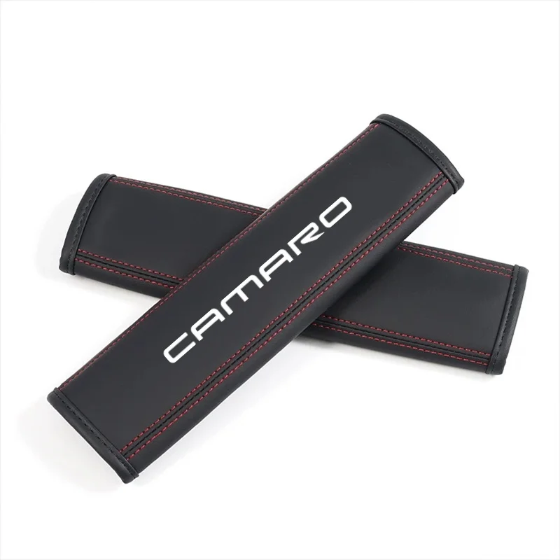 Color Name: PURPLE - 2Pcs Nappa Leather Seat Belt Shoulder Cover Pads for Chevrolet Camaro SS RS LT ZL1 2016 2017 2018 2019 2020 Car Accessories