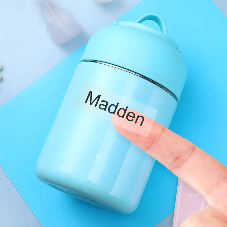 Color: light yellow - Transparent Waterproof Name Stickers for School-Custom Labels,Multilingual Text, Kids DIY Crafts & Sports Bottle Marking