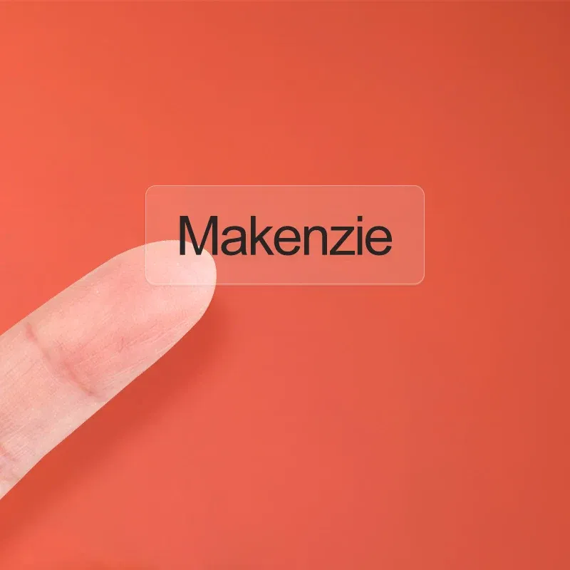 Color: light yellow - Transparent Waterproof Name Stickers for School-Custom Labels,Multilingual Text, Kids DIY Crafts & Sports Bottle Marking