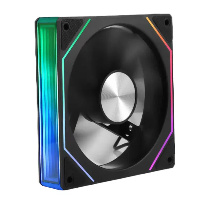 Color: green, Blade Color: Other, RGB Support: A-RGB - UPSIREN UF-3 Prism 7PRO Computer Case Cooling Fan,Double-sided full lens,12CM ARGB motherboard synchronization，CD pattern axis