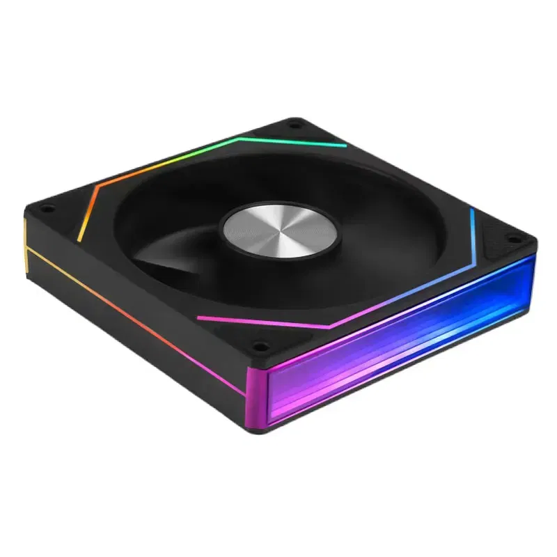 Color: green, Blade Color: Other, RGB Support: A-RGB - UPSIREN UF-3 Prism 7PRO Computer Case Cooling Fan,Double-sided full lens,12CM ARGB motherboard synchronization，CD pattern axis