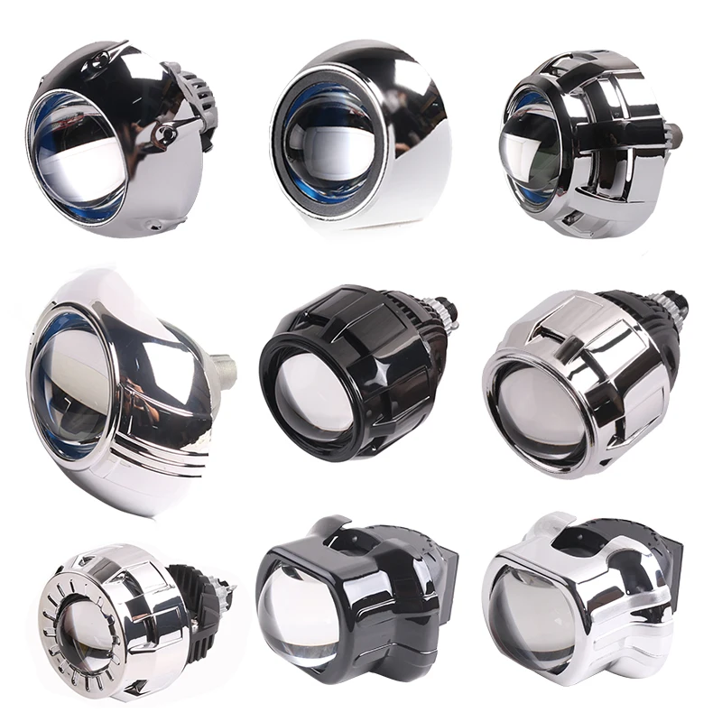 Color: Orange - SANVI 2.5INCHES 3INCHES BI XENON/LED Projector lens mask  shrouds Car light accessories