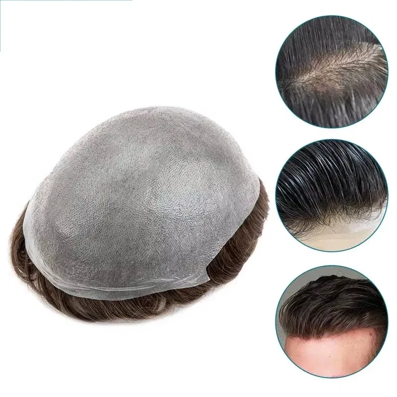 Toupee Color: 2#, Toupee Density: 110%, Length: 6 inches, Toupee Size: 8x10 - 0.03 Ultra Thin Skin Toupee Undetectable Men's Capillary Prosthesis Realistic Wig Man Human Hair Microskin Hair System For Men