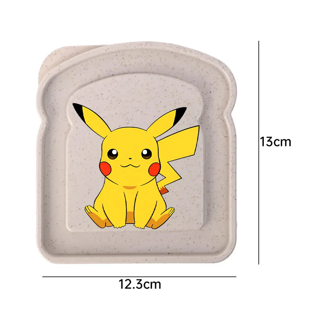 Color: Silver - new pokemon Sandwich Containers Lunch Toast Storage Box With Lid Portable Food Storage Reusable Microwave Lunch Sandwich Box