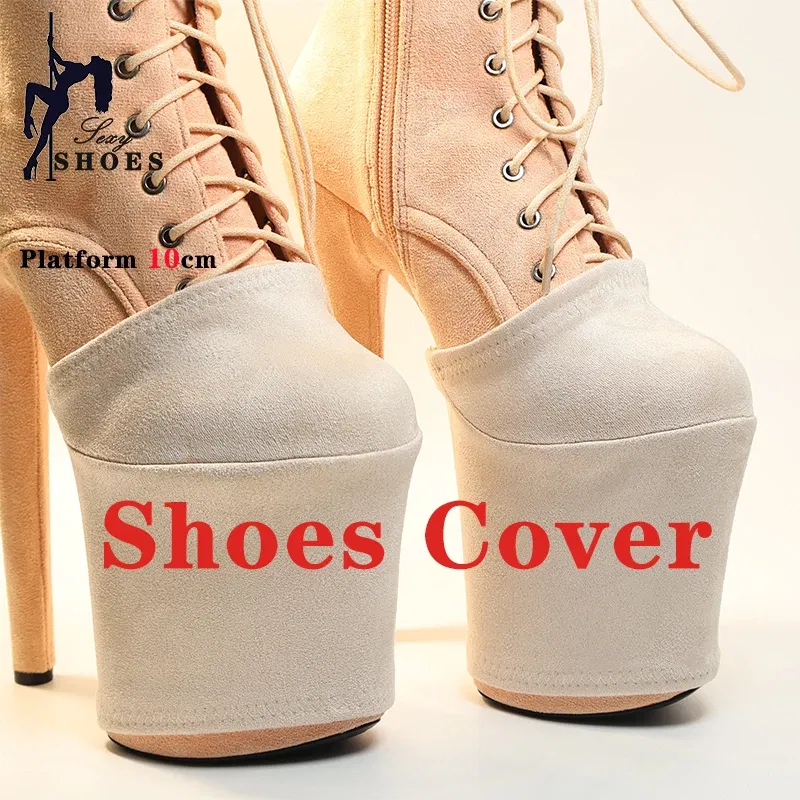 Color: Red, Size: S - Suede Shoes Cover Steel Pole Dance Training Specific Protective Cover 10CM Platform Anti Slip Wear-resistant Boots Protective
