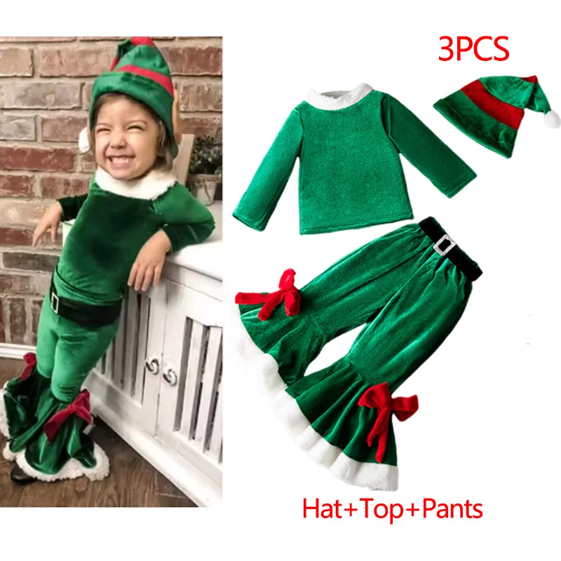 Color: Chocolate, Kid Size: 12 - New Year Kids Santa Claus Costume Green Elf Cosplay Christmas Carnival Party Fancy Dress for Girls Boys Red Xmas Clothes Set