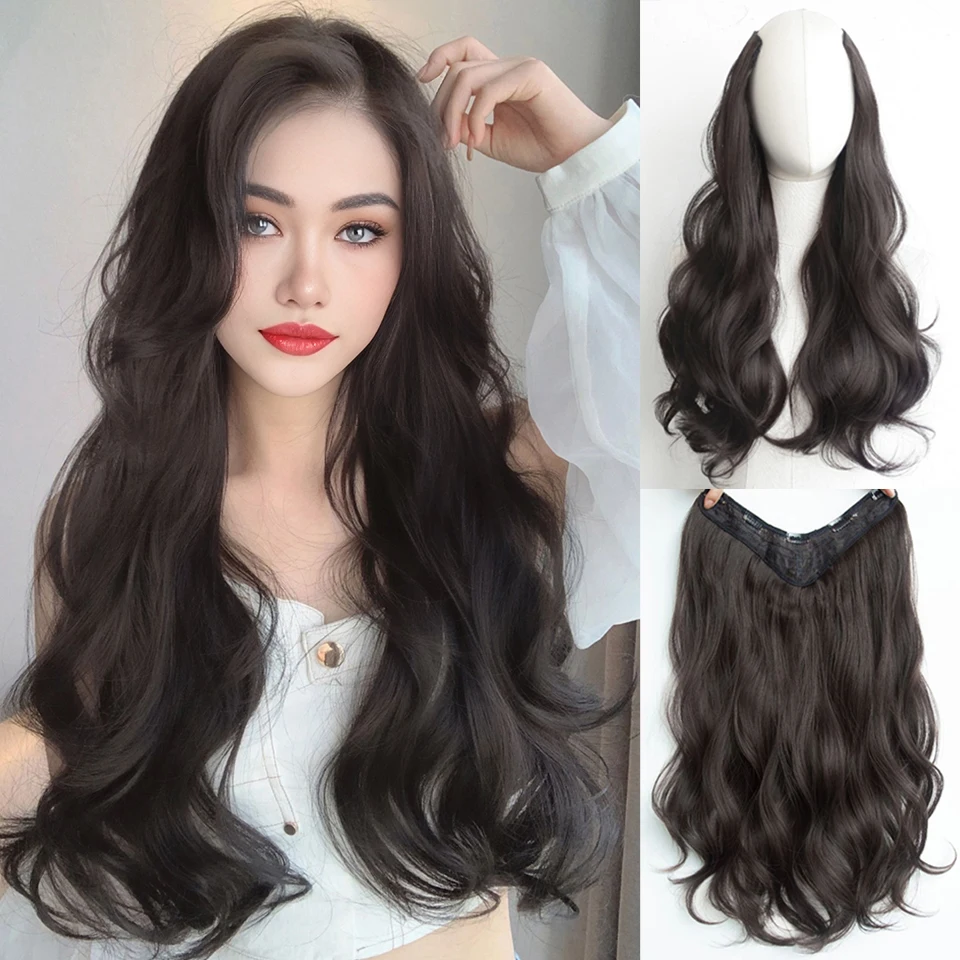Color: NC/4HL - AOSI Part Synthetic Clip In Hair Extension Long Thick Curly Natural Blonde Flase Hair Hairpieces For Women Heat Resistant