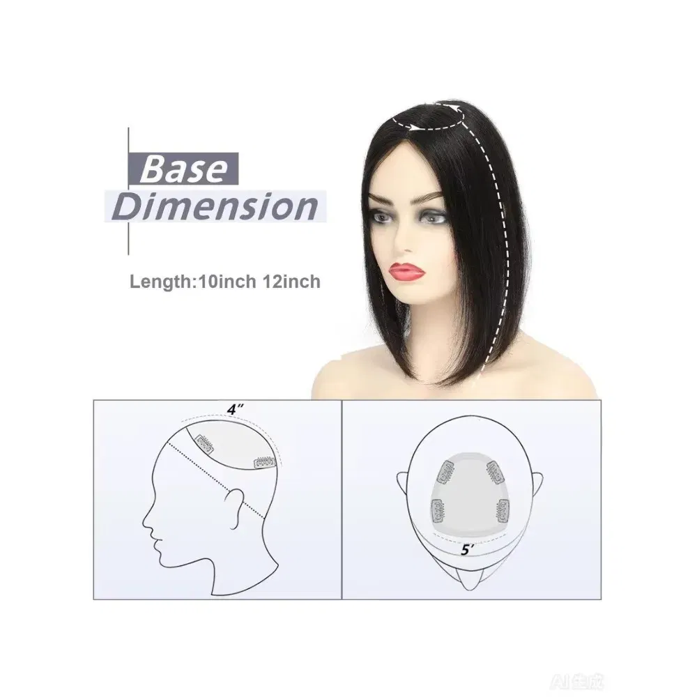 Toupee Color: 60R#, Toupee Size: 5x5, Toupee Design: free, Toupee Density: 120%, Length: 18 inches - 5.5X6inch Mono Base Brazilian Remy Human Hair Topper 12"-18" Double Pu Around Thick Invisible Mono Topper for Women Hairpieces