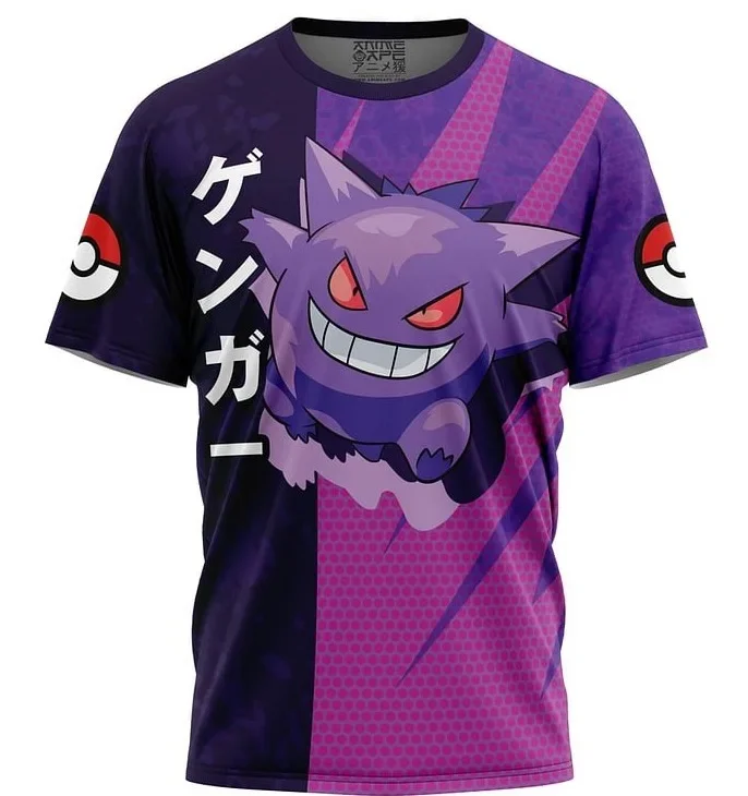 Color: Blue, Size: XXL - ?€Miniso) Pokemon Men's Casual Wear T Shirts Cartoon Children Round Neck Short Sleeves Summer Clothing Pikachu Cartoon Print Tops