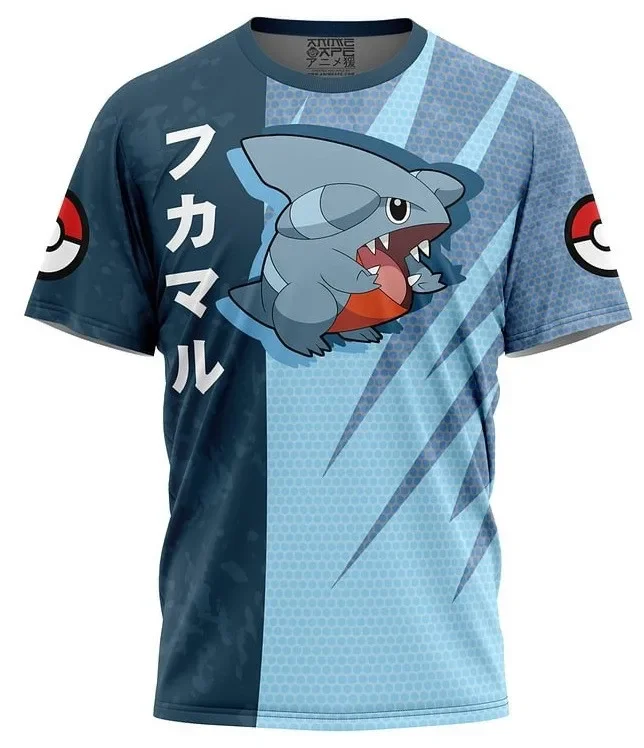 Color: Blue, Size: XXL - ?€Miniso) Pokemon Men's Casual Wear T Shirts Cartoon Children Round Neck Short Sleeves Summer Clothing Pikachu Cartoon Print Tops