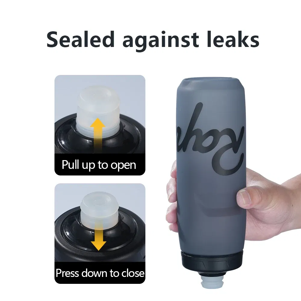 Color: Dark Grey - Rapha Cycling Water Bottle 620/750ml Ultra light Leak-proof squeezable Taste-free Camping Hiking Sports Bicycle Kettle