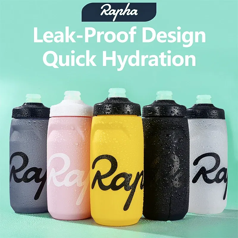 Color: Dark Grey - Rapha Cycling Water Bottle 620/750ml Ultra light Leak-proof squeezable Taste-free Camping Hiking Sports Bicycle Kettle
