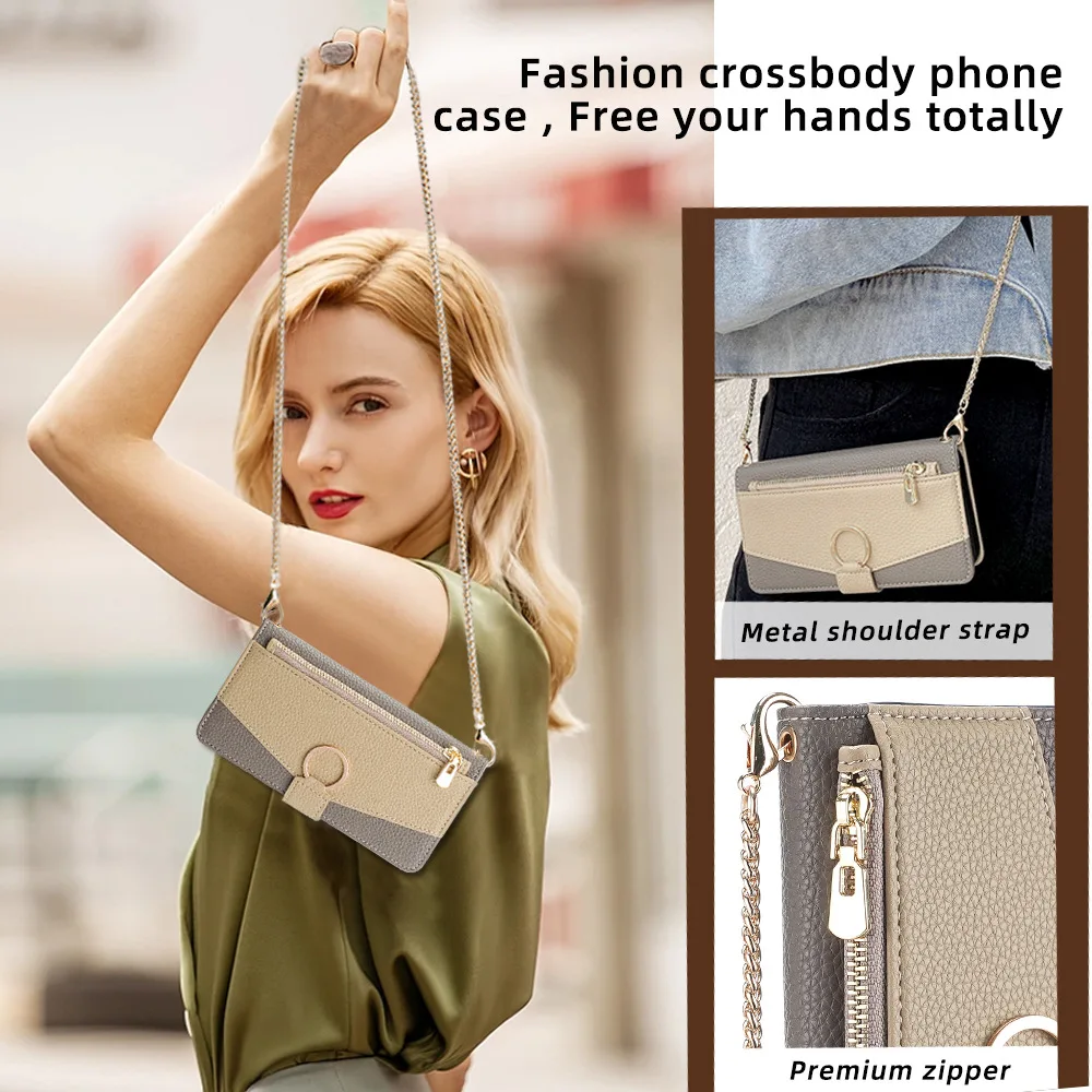 Color: Blue, Compatibility by Model: Galaxy A25 - Leather Phone Case for SAMSUNG Galaxy A05 A06 A16 A15 A36 A56 A26 5G Crossbody Wallet Case Flip Mirror Cover with Long Lanyard