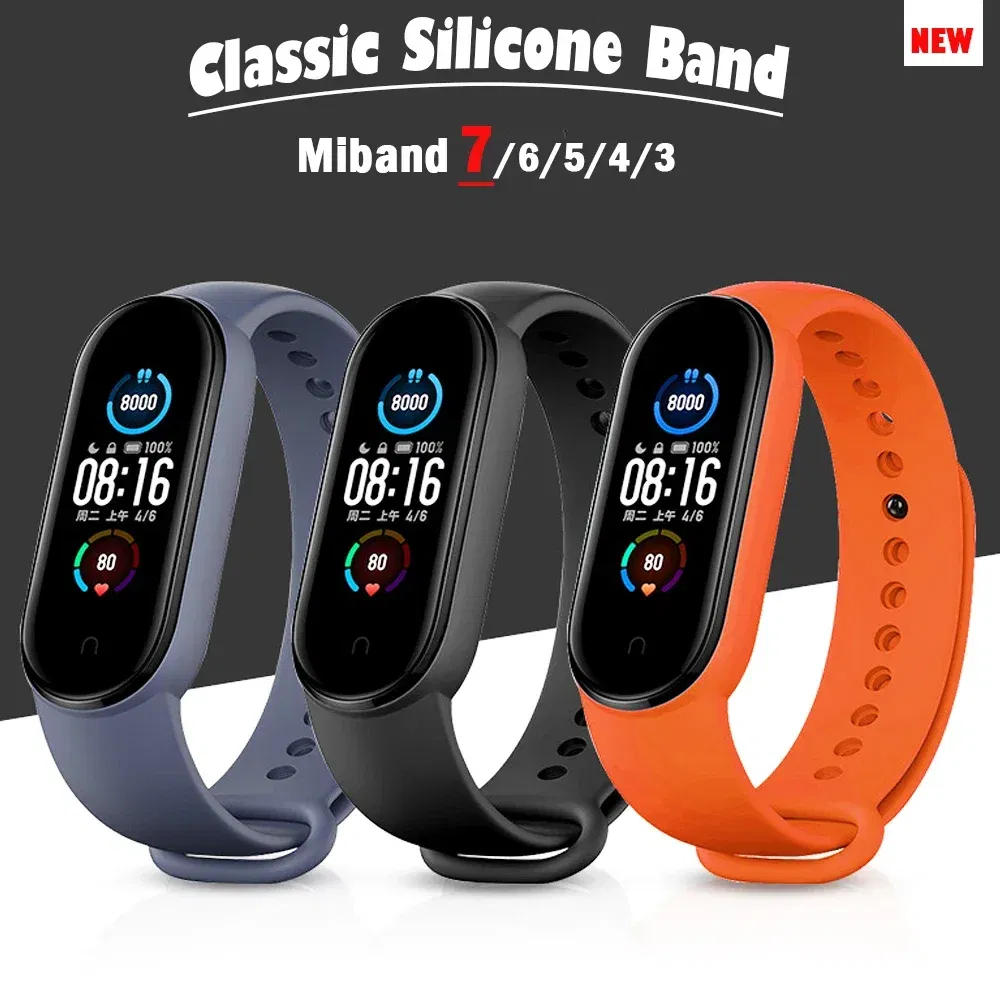 Band Color: Darkblue Black, Band Width: 18mm, Ships From: CHINA - Silicone Watch Strap For Xiaomi Mi Band 7 6 5 4 3 Wristband Bracelet Wrist Straps MiBand 3/4 band5 band6 Smartwatch Accessories