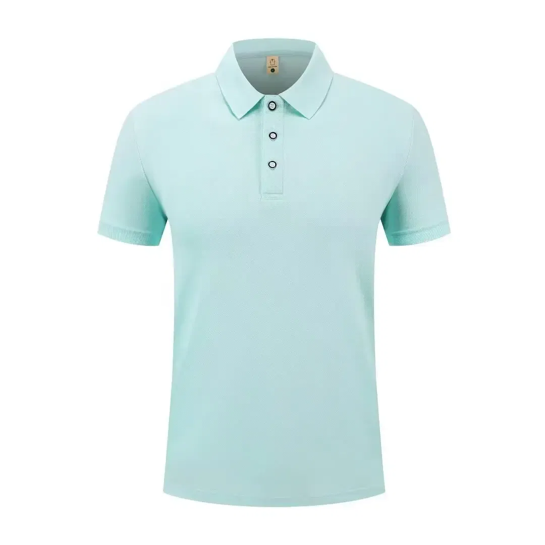 Color: Blue, Size: S - 2025 New Solid Color Polo Shirt Men's Short Sleeve Button Tshirts Lapel Lightweight Streetwear Sport Casual Tops