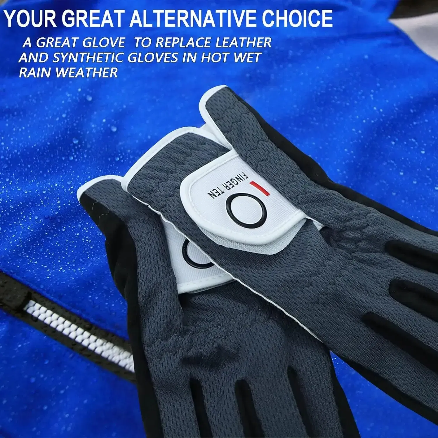 Size: L, Color: Black - Men's Golf Gloves Left Right Hand Rain Grip Value 1 Pack, Hot Wet Weather No Sweat Fit for Left Right Handed Golfer