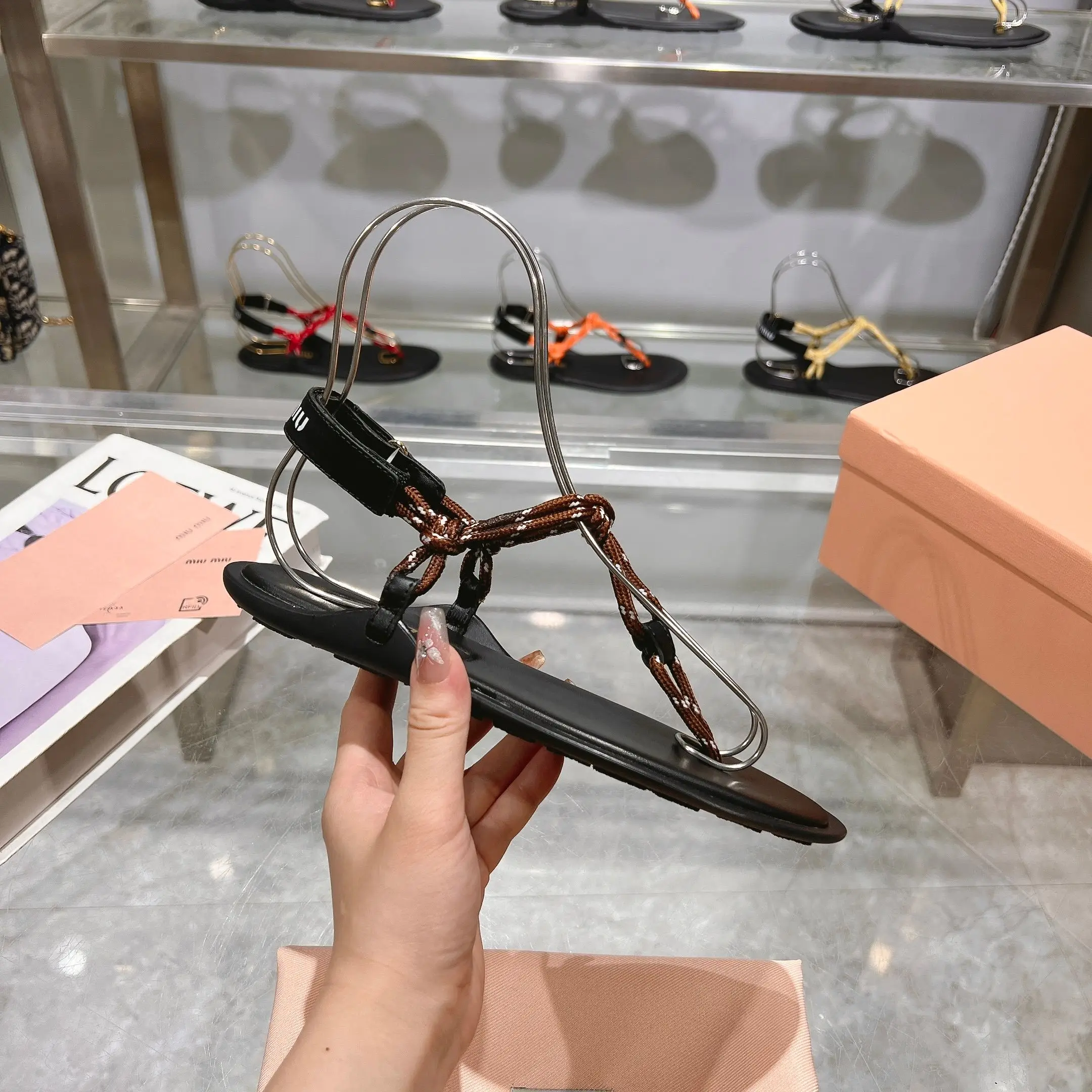 Color: Dark Khaki, Shoe Size: 41 - 25 New Summer Products, Super Cost-effective, Summer Sandals and Flip-flops Are Versatile and Trendy, MIU Series Flip-flops