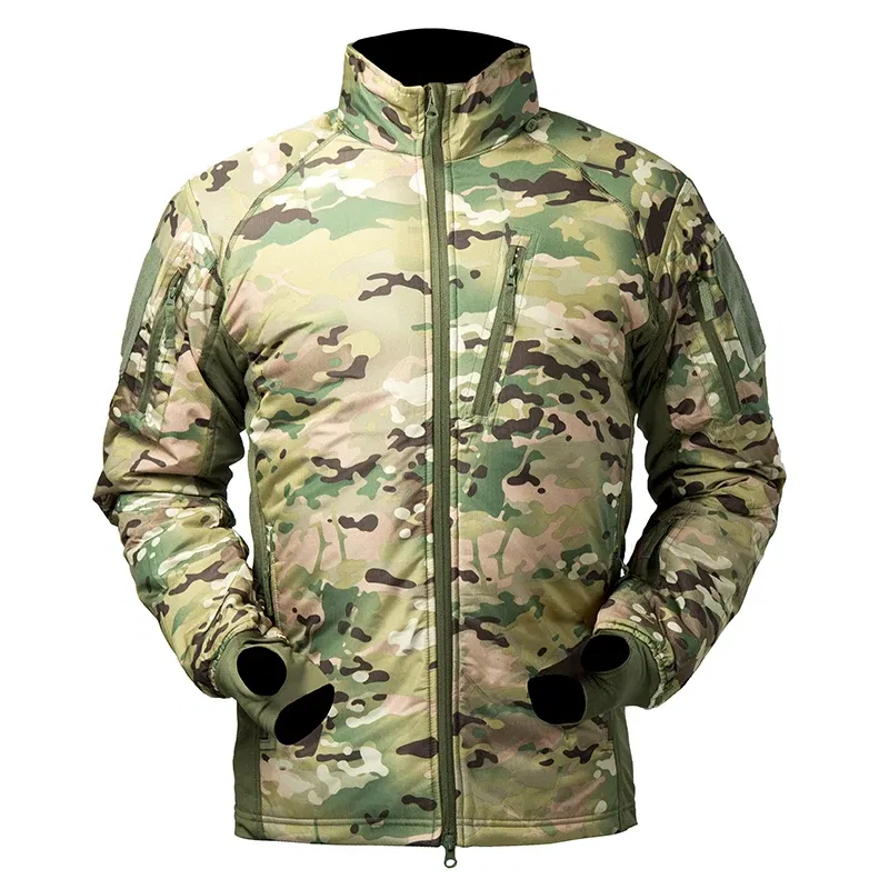Color: black, Size: XXL - Mege Men's Tactical Jacket Coat Fleece Parka Outdoor Outwear Lightweight Gear
