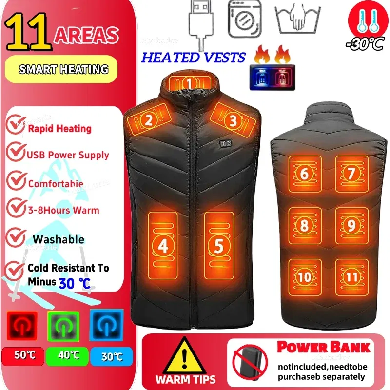 Color: SKY BLUE, Size: 5XL - 11/9/21 Zone Heating Suit Winter Warm and Comfortable Stand Collar Work Vest Outdoor Mens Intelligent Temperature Control Coat